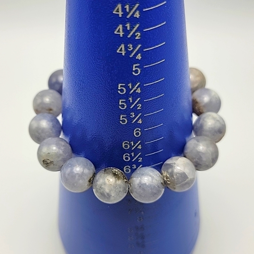 13.4mm Natural Tanzania Tanzanite Blue Zoisite Gemstone Beads Beaded Bracelet - Picture 4 of 8